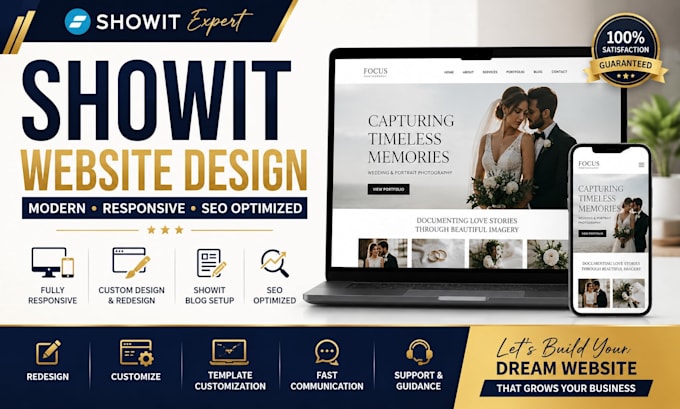 design redesign and customize showit website showit template blog and seo