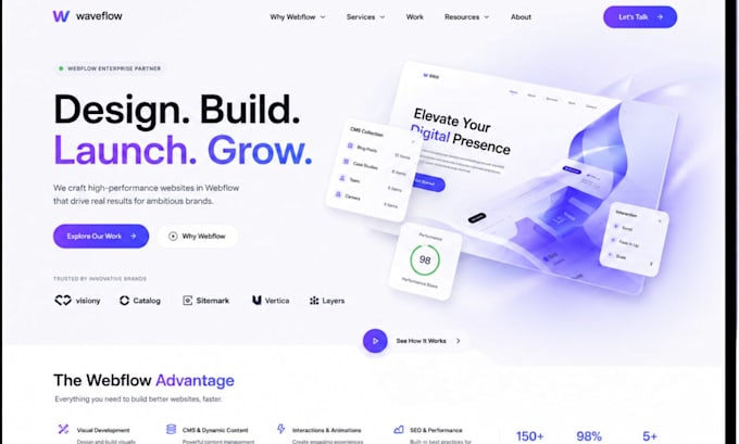 design, redesign or fix webflow website with animations, speed optimization
