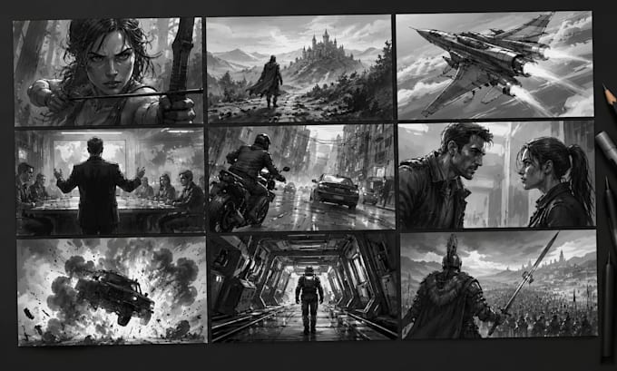 create professional storyboard illustrations