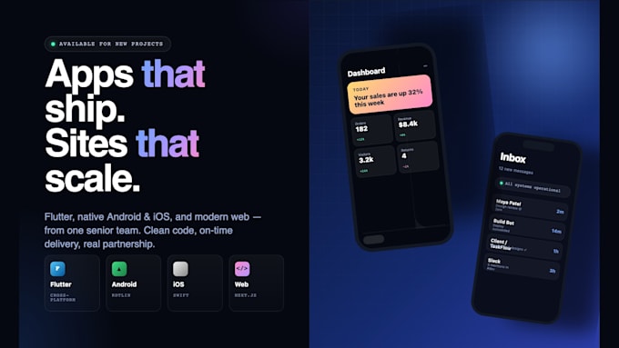 desing and devolop android and IOS and web application