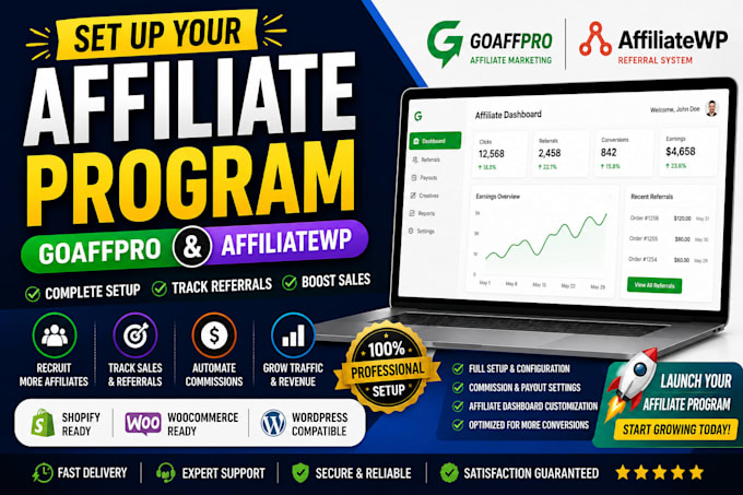 set up your goaffpro affiliate program, affiliatewp referral program