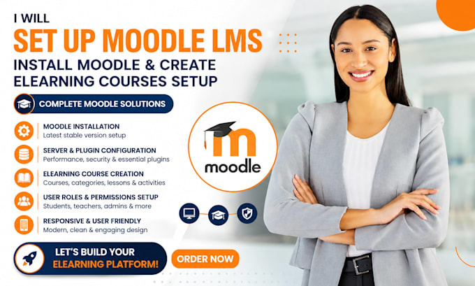 set up moodle lms  install moodle and create elearning courses setup
