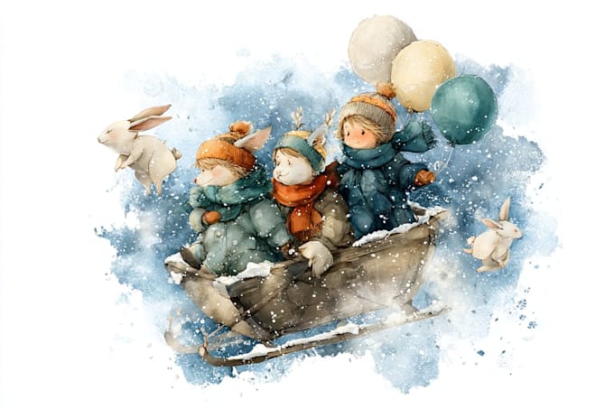 illustrate watercolor children book
