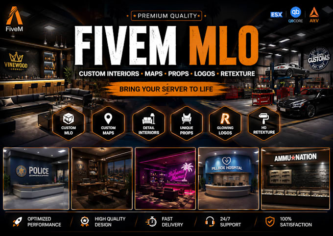 create custom fivem mlo interior exterior glowing 3d logo retexture props maps