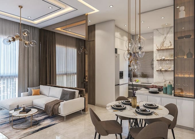 refunish living interior,bhk apartment design,layout render,house basement,loft