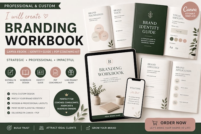 create branding workbook canva ebook identity guide pdf coaching kit