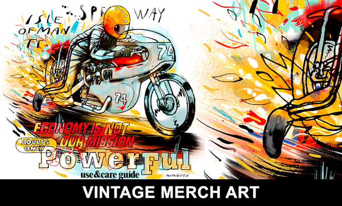create bold retro t shirt and merch artwork