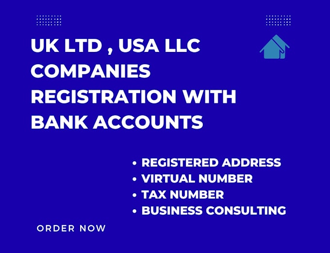 register UK ltd, USA llc with bank accounts