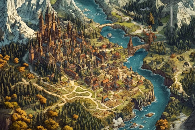 make a fantasy map for rpg fantasy