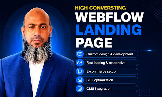 build a dynamic responsive webflow landing page and full website
