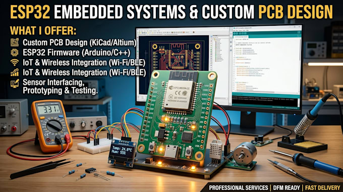arduino esp32 embedded systems with pcb design