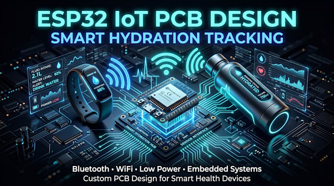 design esp32 iot pcb for smart hydration tracking devices