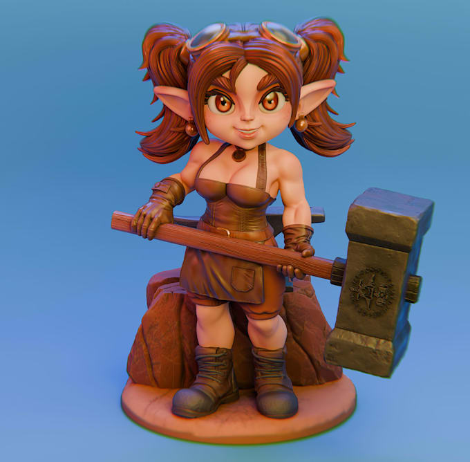 create high quality cartoon 3d character models and miniatures