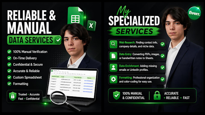 provide manual data entry and spreadsheet cleanup