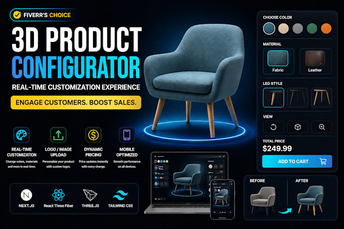 build immersive 3d website product configurator with threejs react webflow