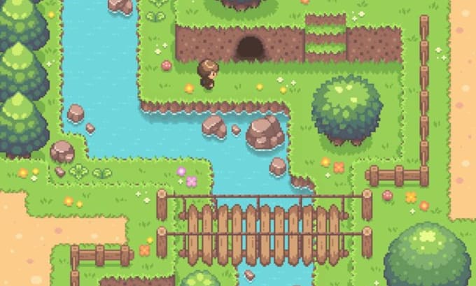 do pixel top down tileset 2d game assets for your game, tilemap