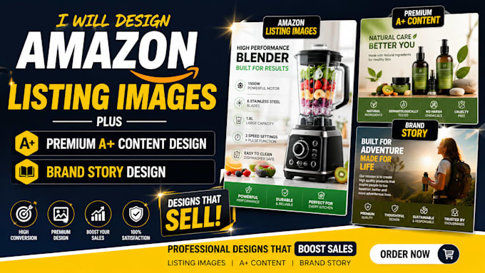 design amazon listing images and premium a plus content