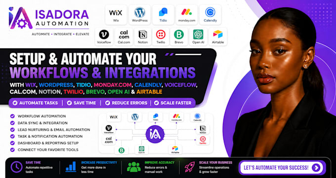 integrate wix website chatbot cal com calendly notion airtable twilio monday com