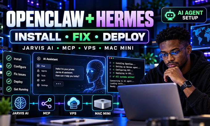 install fix openclaw hermes jarvis ai agent mcp on vps or mac mini
