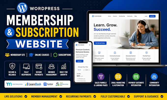 build a wordpress membership and subscription website