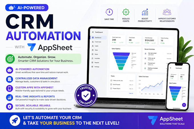 build ai powered CRM automation using google appsheet