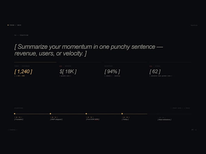 design a professional pitch deck from your notes
