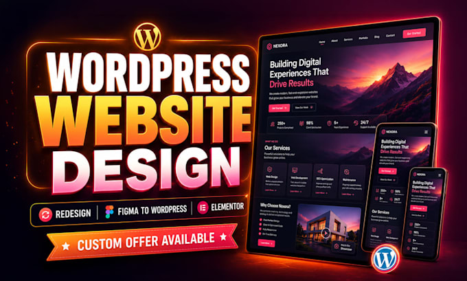 convert figma to a responsive wordpress landing page or homepage using elementor