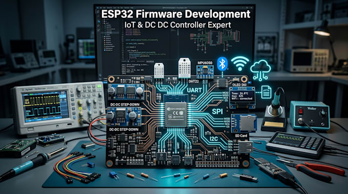 develop esp32 iot firmware for dc dc controllers and smart devices
