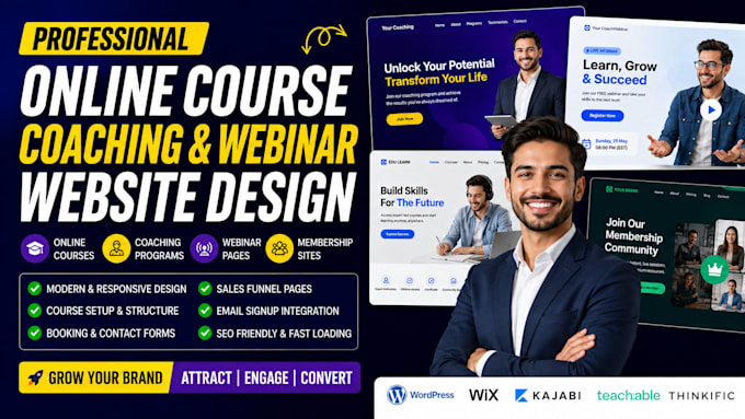 create an online course webinar website and presentation