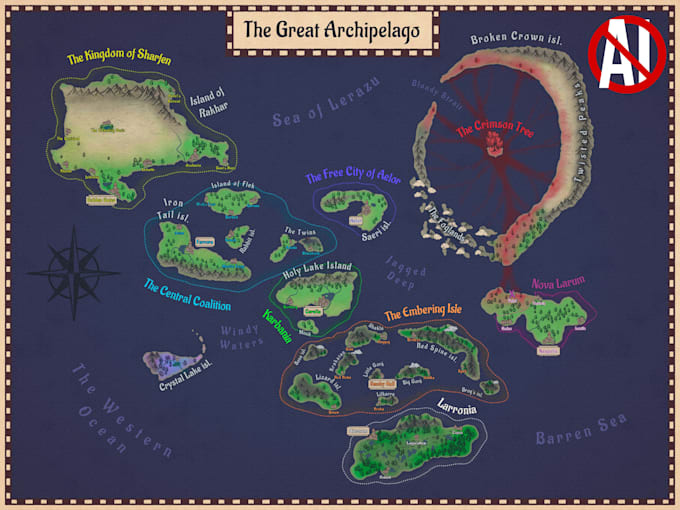 create a detailed fantasy map for your world or campaign