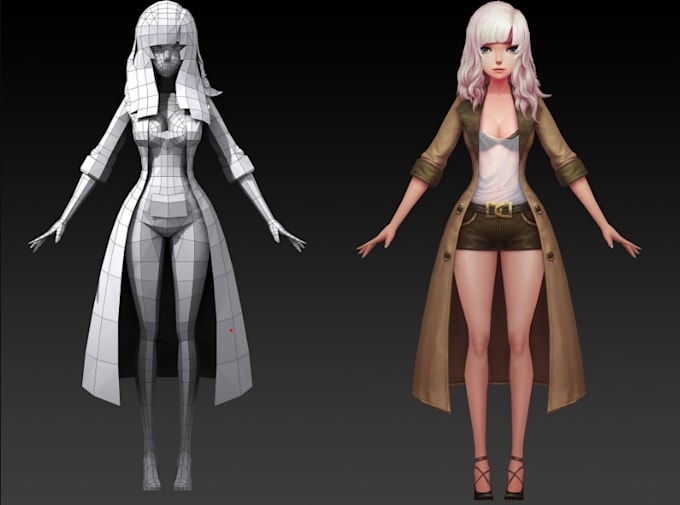 2d 3d model rig sculpt fix 52 arkit blendshape blender zbrush cc4 c4d ...