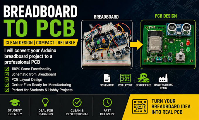 convert arduino breadboard to pcb for student and hobby projects