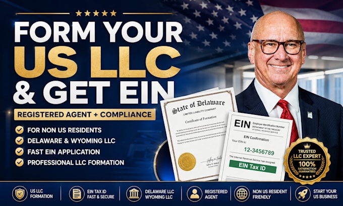 form your US llc with ein registered agent and compliance