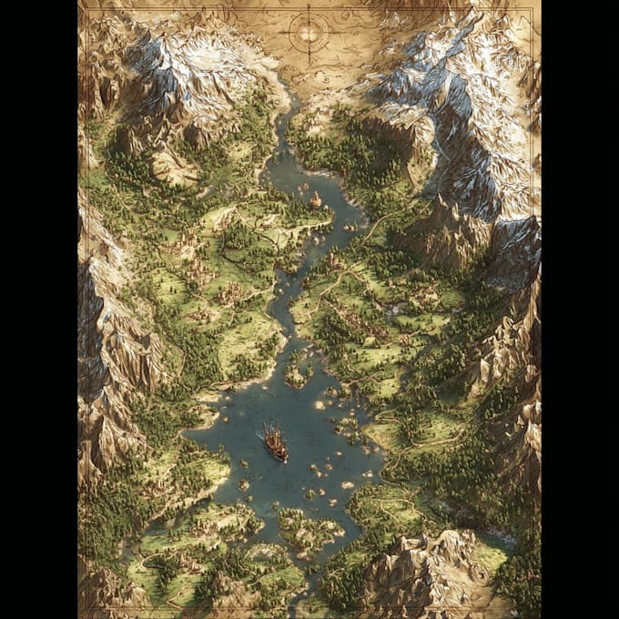 do fantasy, retro and vintage maps for board