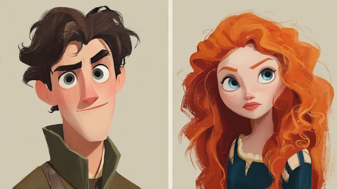 draw your cartoon portrait in disney style