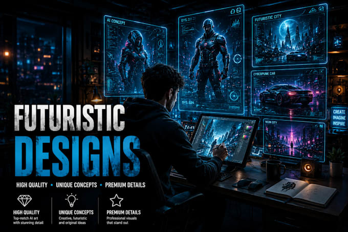 create cinematic ai visuals and futuristic posters