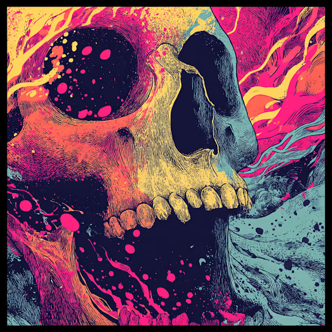 draw badass horror or skull illustration