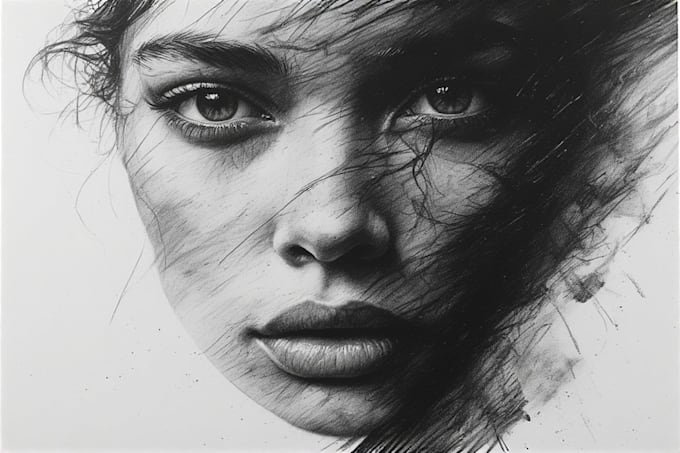 create professional charcoal pencil portrait for you
