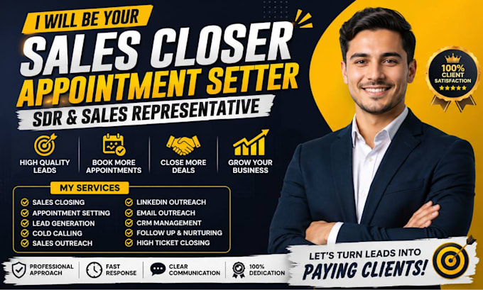 be your remote sales closer, appointment setter, sdr and sales representative