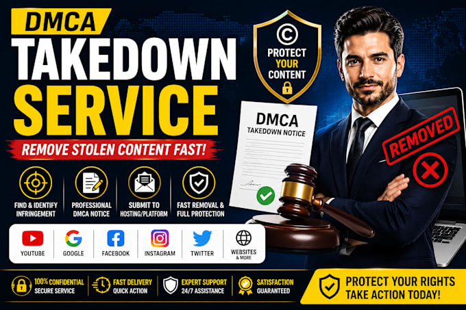 submit dmca takedown for stolen content and copyright infringement