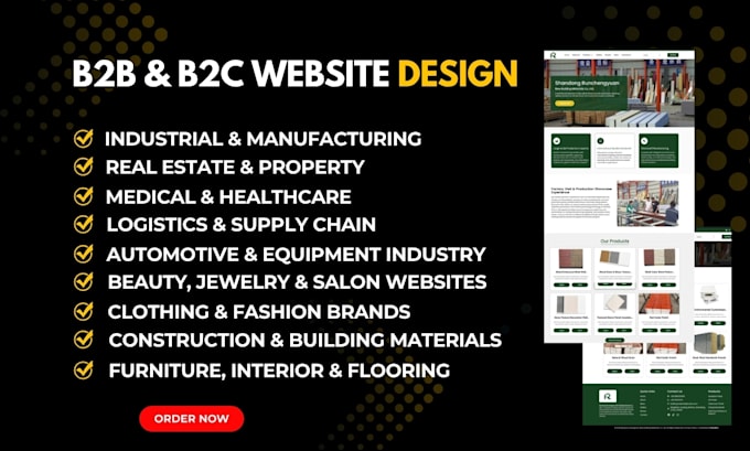 design b2b and b2c product selling website