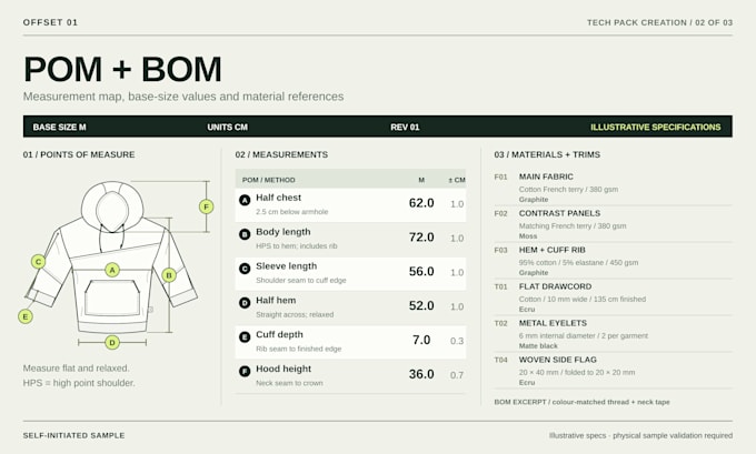 create fashion tech packs for activewear and streetwear