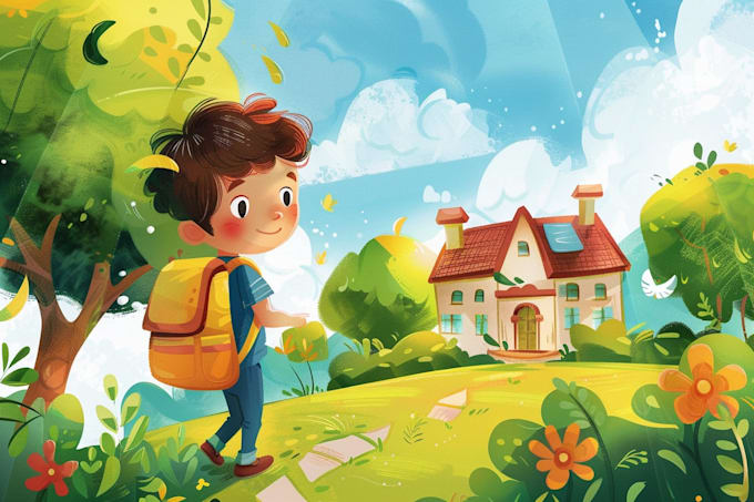 create whimsical and funny book illustrations