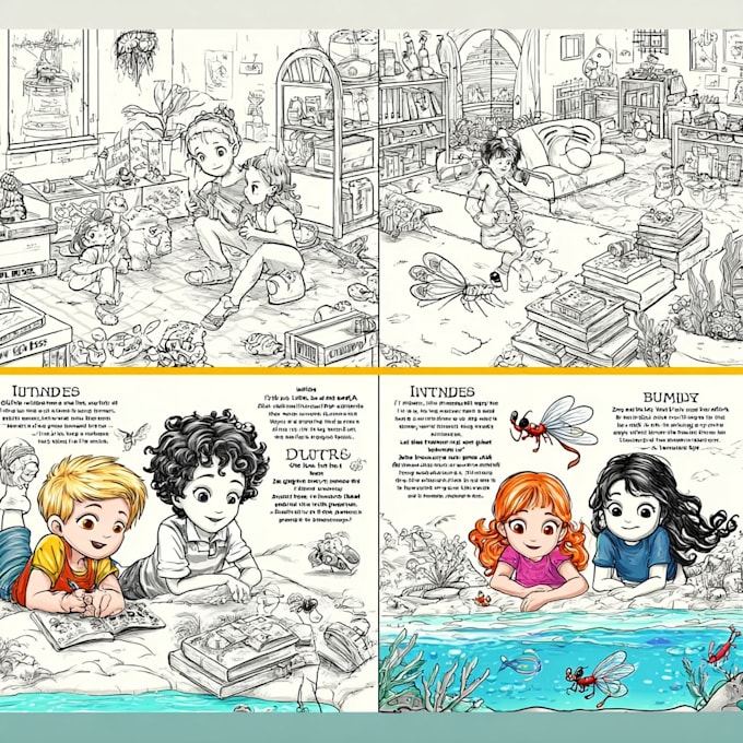 draw colorful childrens book illustration