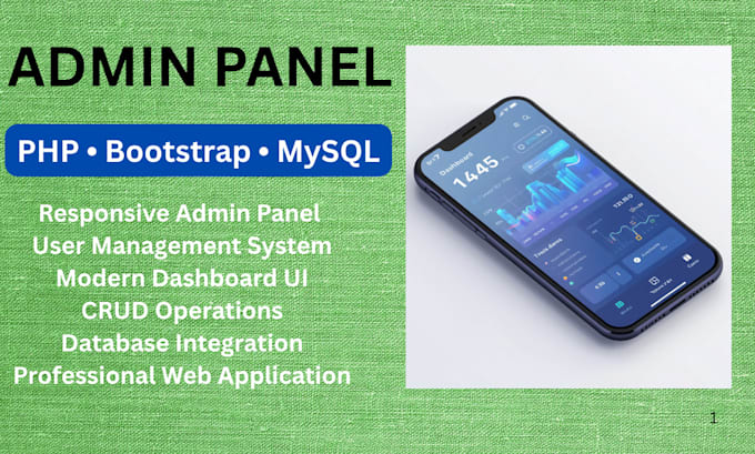 build admin dashboard using bootstrap PHP mysql