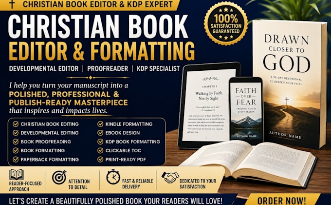 christian book editor developmental editor kdp book formatting