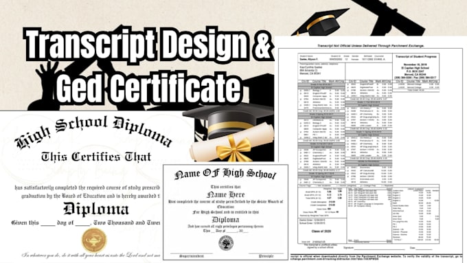 design college transcript, high school diploma, duplicate diploma and ged