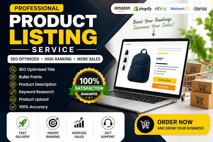 do SEO optimized amazon, shopify, ebay,daraz product listing