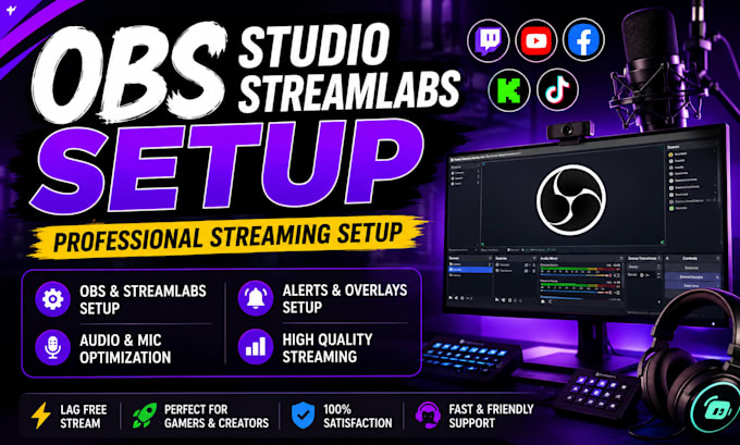 obs setup streamlabs setup twitch youtube kick tiktok streaming