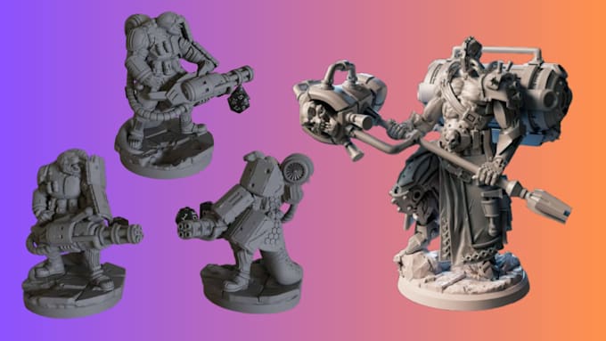 design custom 3d printable miniature for dnd, warhammer, tabletop rpg character